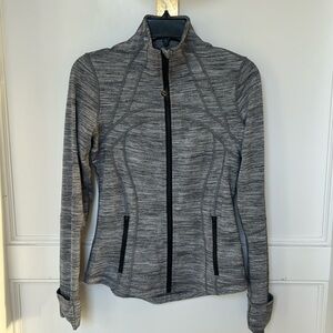 Lululemon Define Full Zip Jacket women’s size 6 Heathered Grey Black Luon
